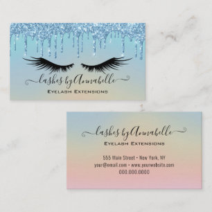 Holographic Makeup EyeLashes Sparkle Glitter Drip  Business Card