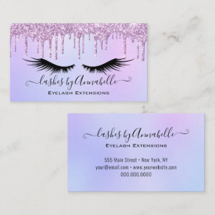 Holographic Makeup EyeLashes Sparkle Glitter Drip  Business Card