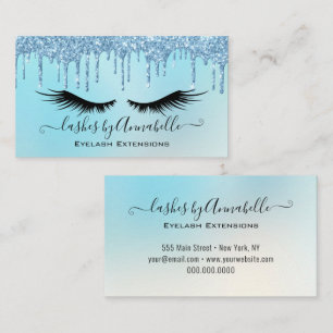 Holographic Makeup EyeLashes Sparkle Glitter Drip  Business Card