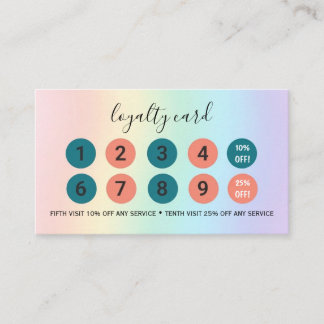 Holographic Makeup Hair Script Salon Loyalty Card