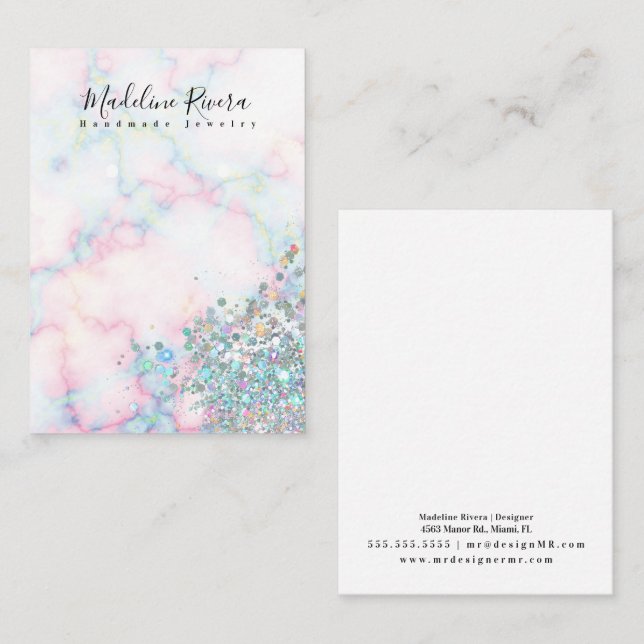 Holographic Marble Colourful Earring Display Card (Front/Back)