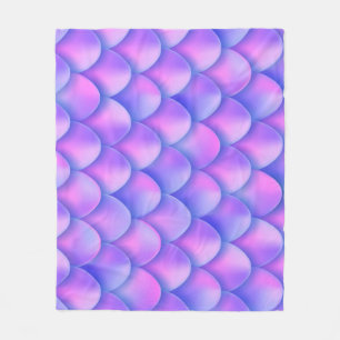 Holographic mermaid tail, vibrant foil texture. fleece blanket