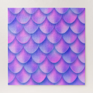 Holographic mermaid tail, vibrant foil texture. jigsaw puzzle