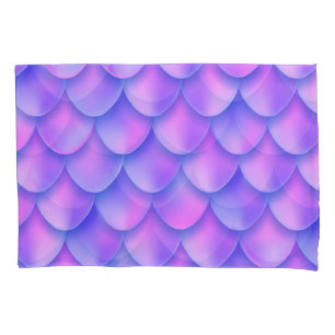 Holographic mermaid tail, vibrant foil texture. pillowcase