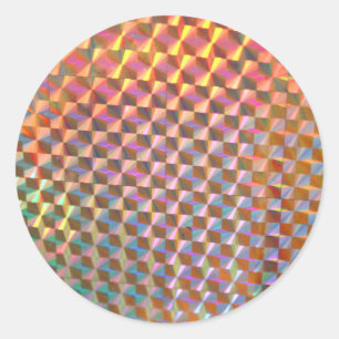 holographic metal photograph colourful design classic round sticker