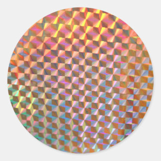 holographic metal photograph colourful design classic round sticker