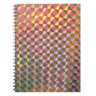 holographic metal photograph colourful design spiral notebook