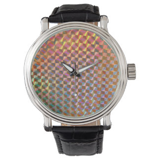 holographic metal photograph colourful design watch