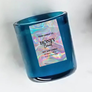 holographic minimalist Vertical Candle label