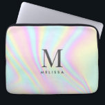 Holographic Monogram Name Laptop Sleeve<br><div class="desc">Colourful Aesthetic Holographic Personalised Monogram Name Laptop Sleeve. Add your name,  monogram or initials.</div>