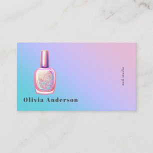 Holographic Nail Salon Nail Studio Modern Stylish Business Card
