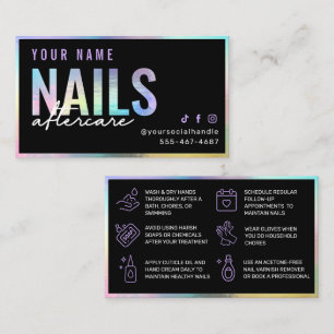 Holographic Nails Aftercare Card