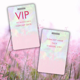 Holographic Name VIP All Access Pass Concert ID Badge