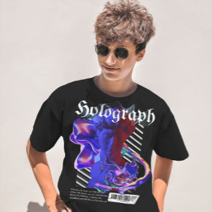 Holographic  neon art greek streetwear  T-Shirt