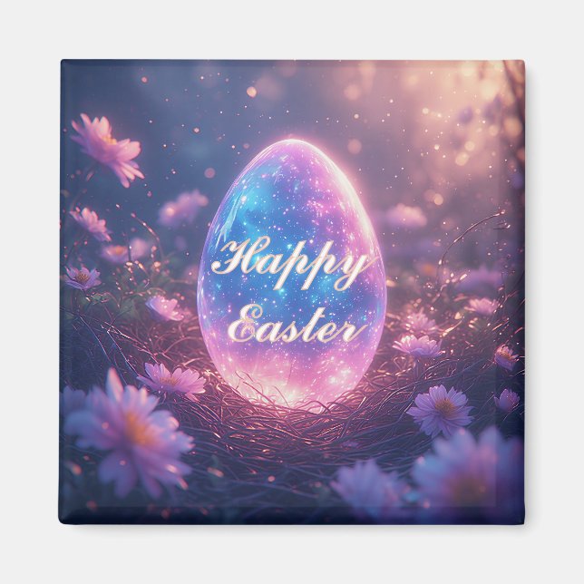 Holographic Neon Easter Egg Card Magnet (Front)