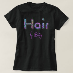 Holographic Neon Glitter Hair Stylist  T-Shirt
