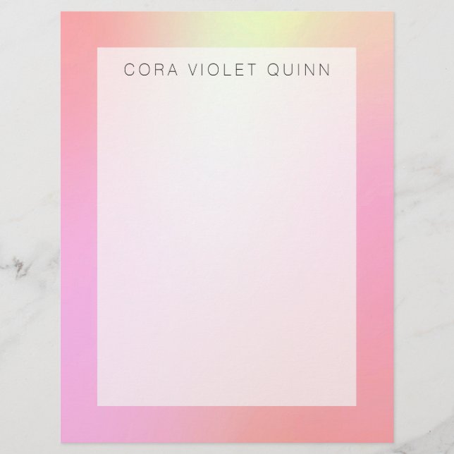 Holographic Ombre Custom Letterhead (Front)