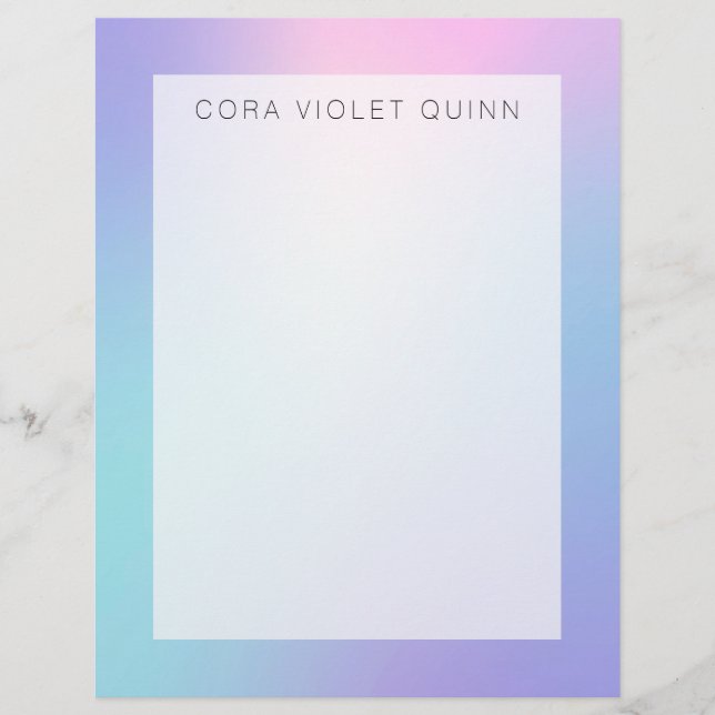 Holographic Ombre Custom Letterhead (Front)