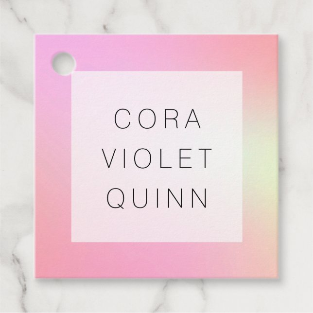 Holographic Ombre Favour Tags (Front)
