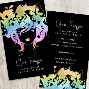 Holographic Ombre Hair Stylist Business Card