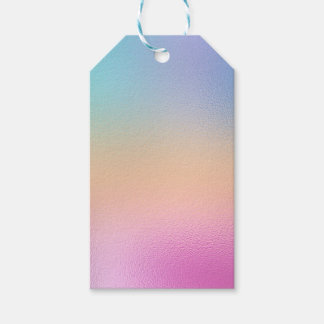 Holographic Ombre Minimalism Pink Blue Gift Tags