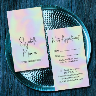 Holographic Opal Gemstone Appointment Card