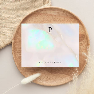 Holographic Opal Iridescent Monogram Chic Card