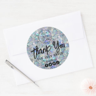 Holographic Opal Stone Background Classic Round Sticker