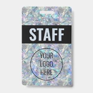 Holographic Opal Stone Background ID Badge