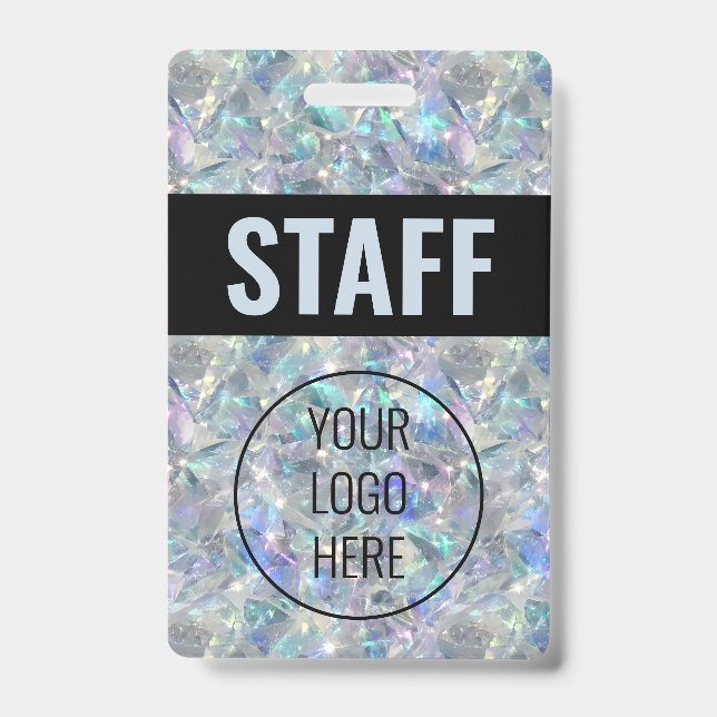 Holographic Opal Stone Background ID Badge (Front)