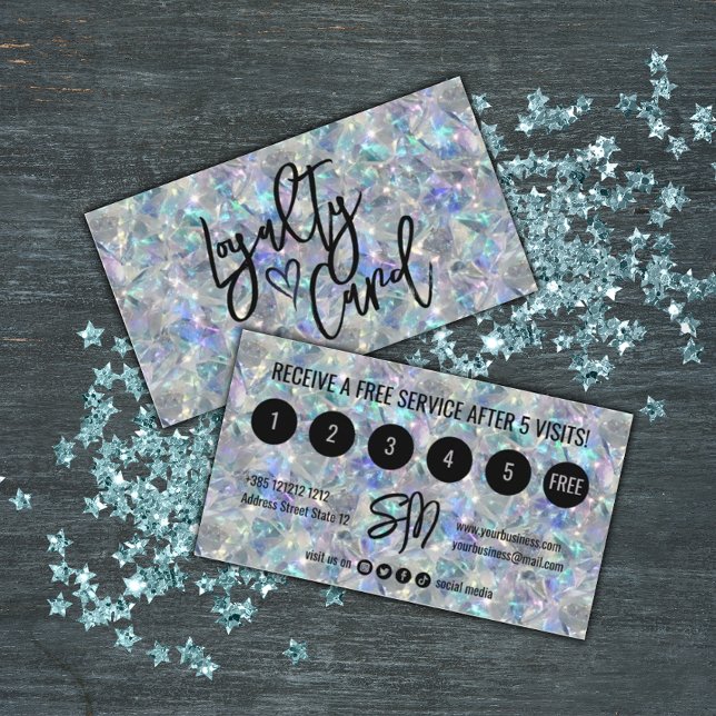 Holographic Opal Stone Background  Loyalty Card (Creator Uploaded)