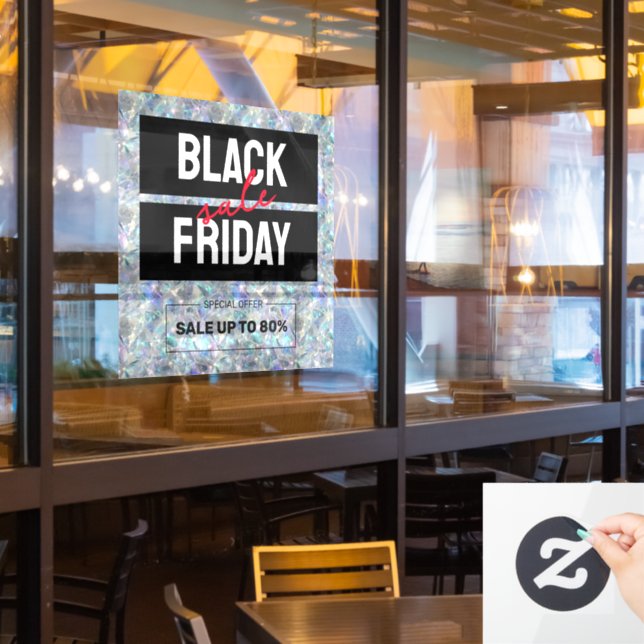 Holographic Opal Stone Background Sale (Restaurant Window)