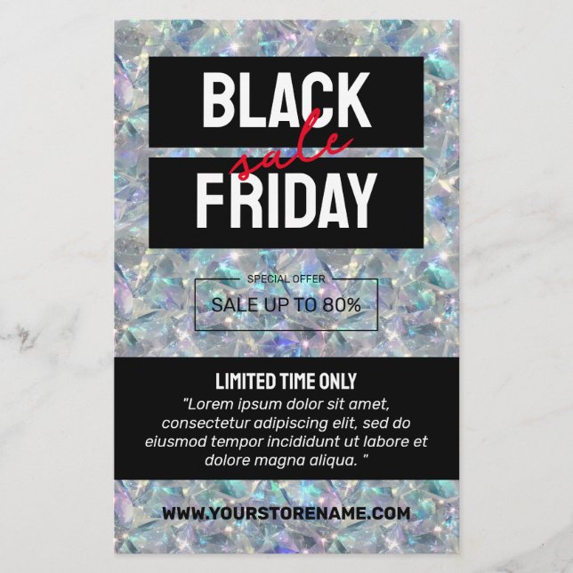Holographic Opal Stone Background Sale  Flyer (Front)