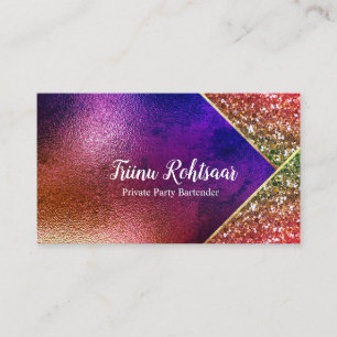Holographic Opal Stone Glitter Business Card
