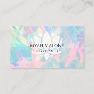 Holographic Opal Stone lotus  Business Card