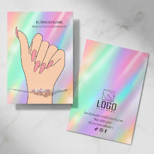 Holographic Pastel Bracelet Display Card   Jewelry