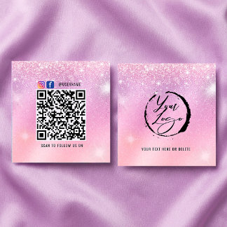 Holographic Pastel Brand Card with QR Code