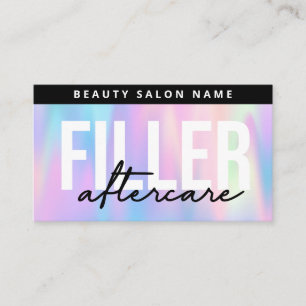 Holographic Pastel Filler Aftercare Guide Business Card