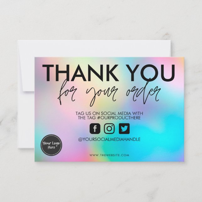 Holographic Pastel Thank you Media Insert (Front)