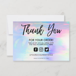 Holographic Pastel Thank you Media Insert
