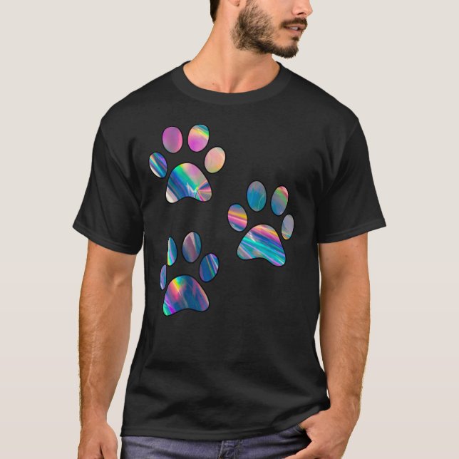 holographic paw prints Sticker T-Shirt (Front)