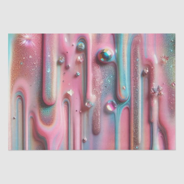 Holographic Pearlescent Luscious Drip  Tissue Paper (Front)