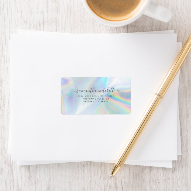 Holographic Personal Script Shipping Address Label (Insitu)