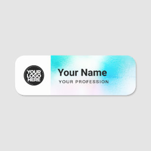 Holographic Pin Name Tag or Magnetic with Logo