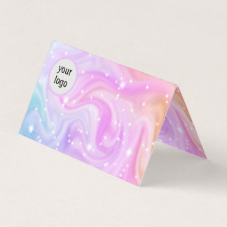 Holographic Pink & Gold Business Card 