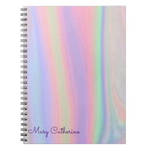 Holographic pink homework notebook