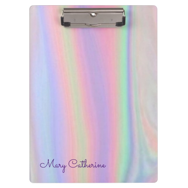 Holographic Pink Personalized Clipboard (Front)