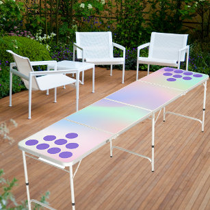 Holographic pink purple mint green girly beer pong table