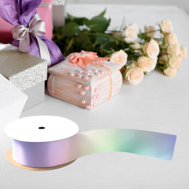 Holographic pink purple rainbow coloured satin ribbon (Creator Uploaded)