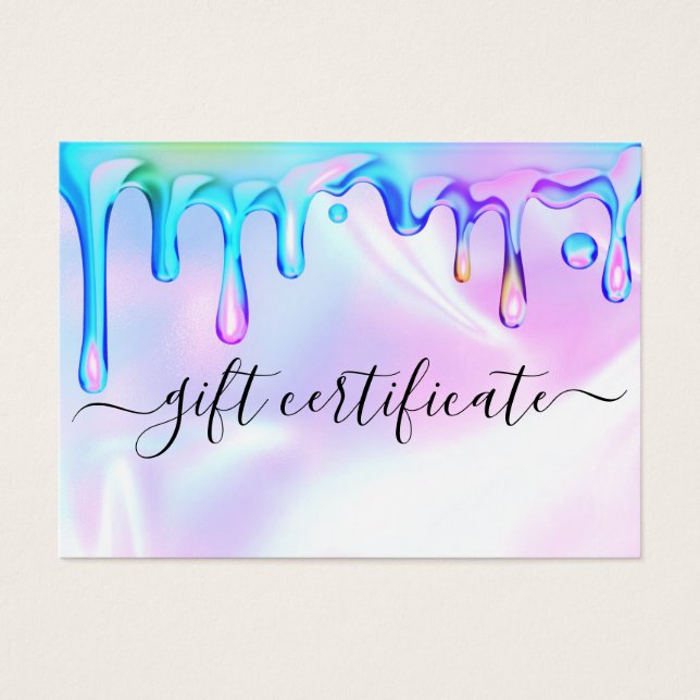 Holographic Polish Drips Nails Gift Certificate (Front)